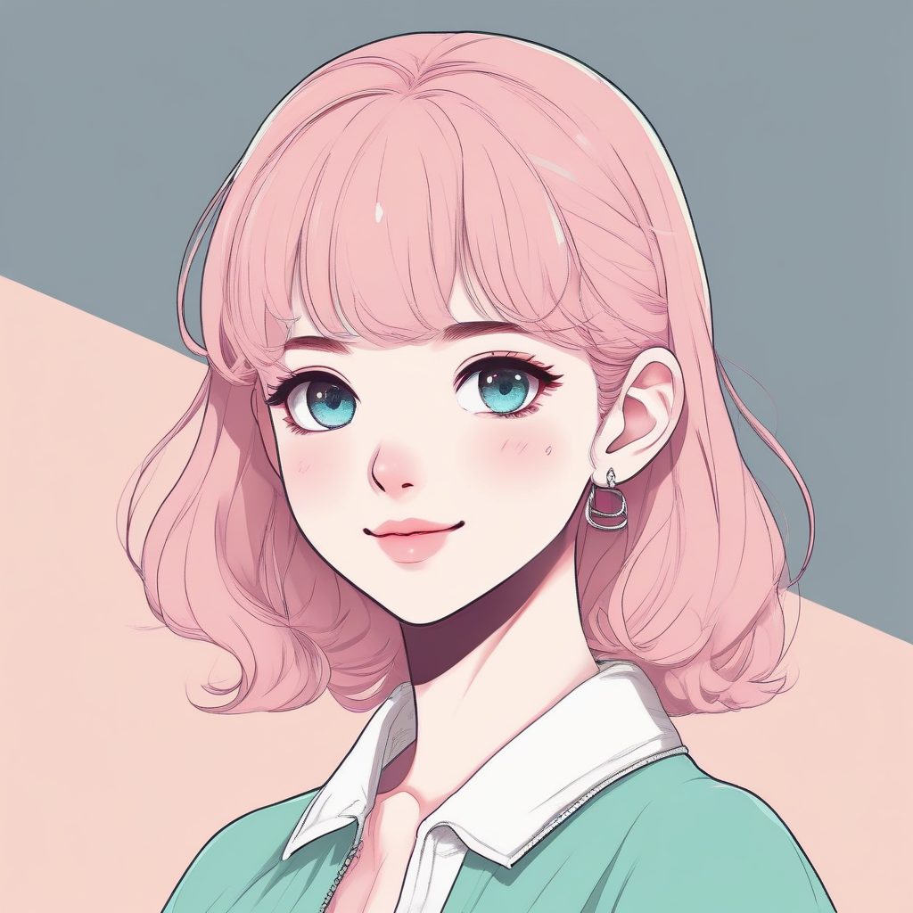 极简可爱少女头像 | 单色背景动漫风格肖像生成