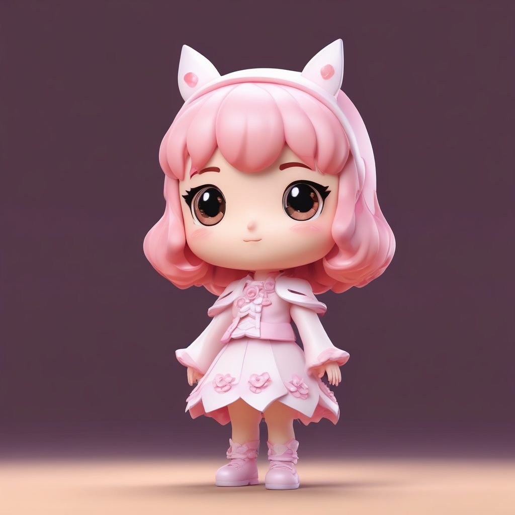 🔥立即生成Q版小魔女魔法少女头像！8K C4D渲染的盲盒风全身体验