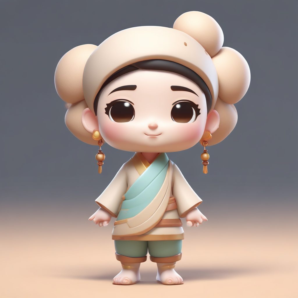 敦煌风Q版盲盒立绘！C4D粘土渲染3D高清展示🔥