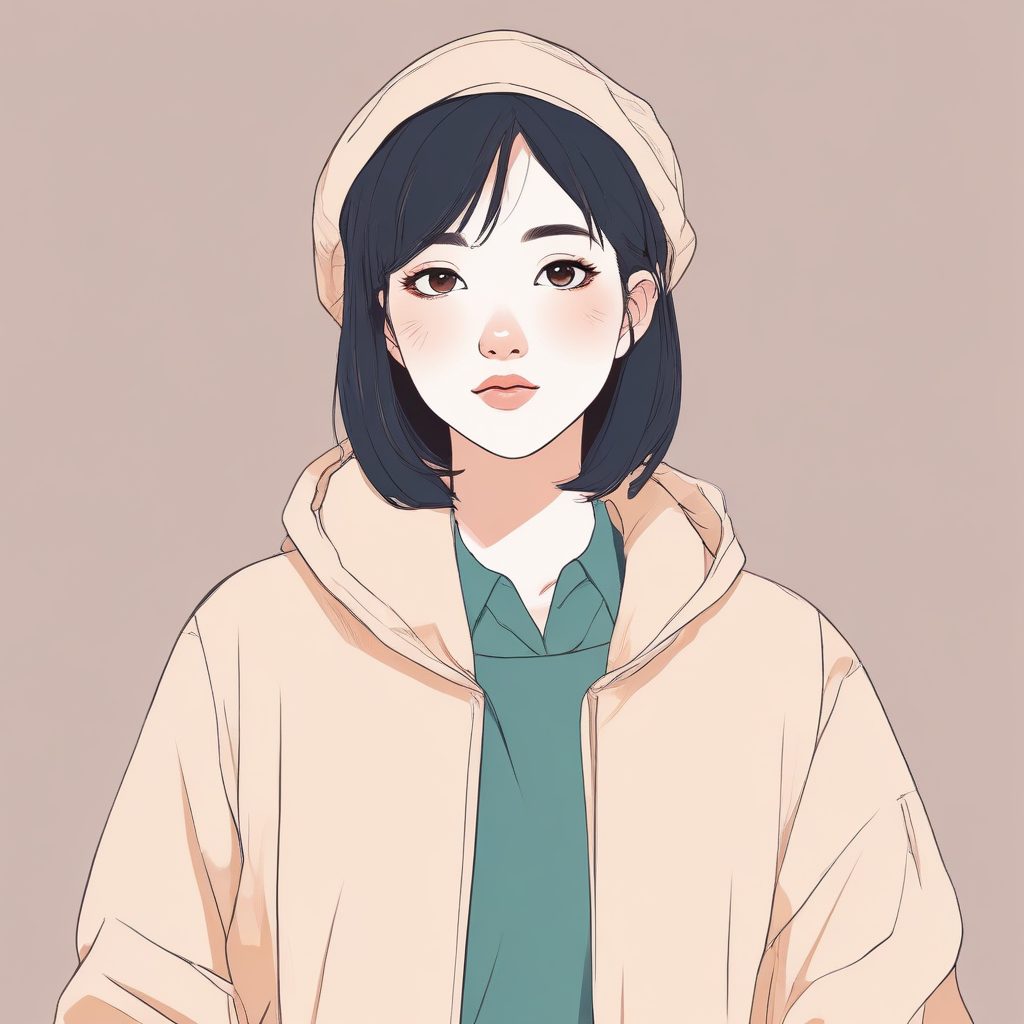 日系极简动漫少女头像生成！完美适合作为个性头像的低饱和插画提示词