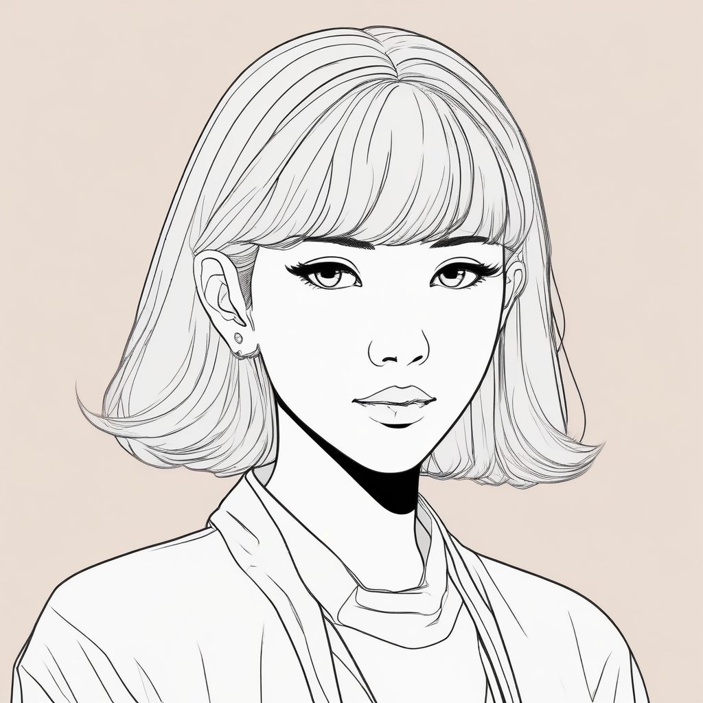 日系极简动漫少女头像 | 时尚简约插画设计✨