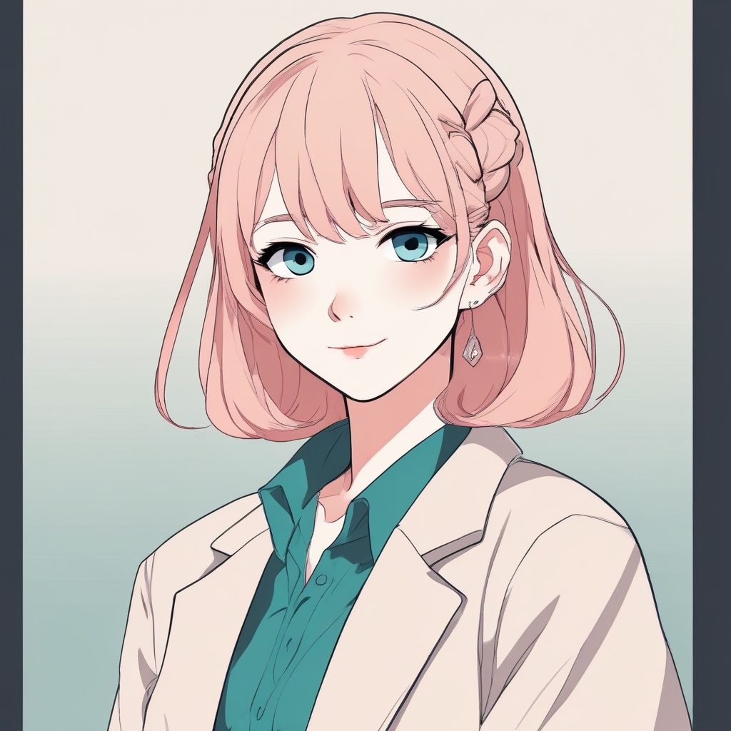 极简动漫女孩头像生成！纯色背景，清新又时尚的AI绘画提示词