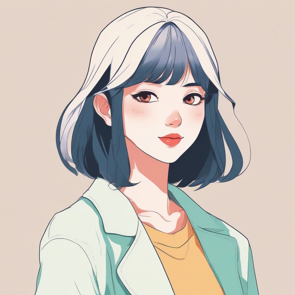 [日系头像] 极简线条插画，少女动漫头像生成！完美适配社交媒体头像