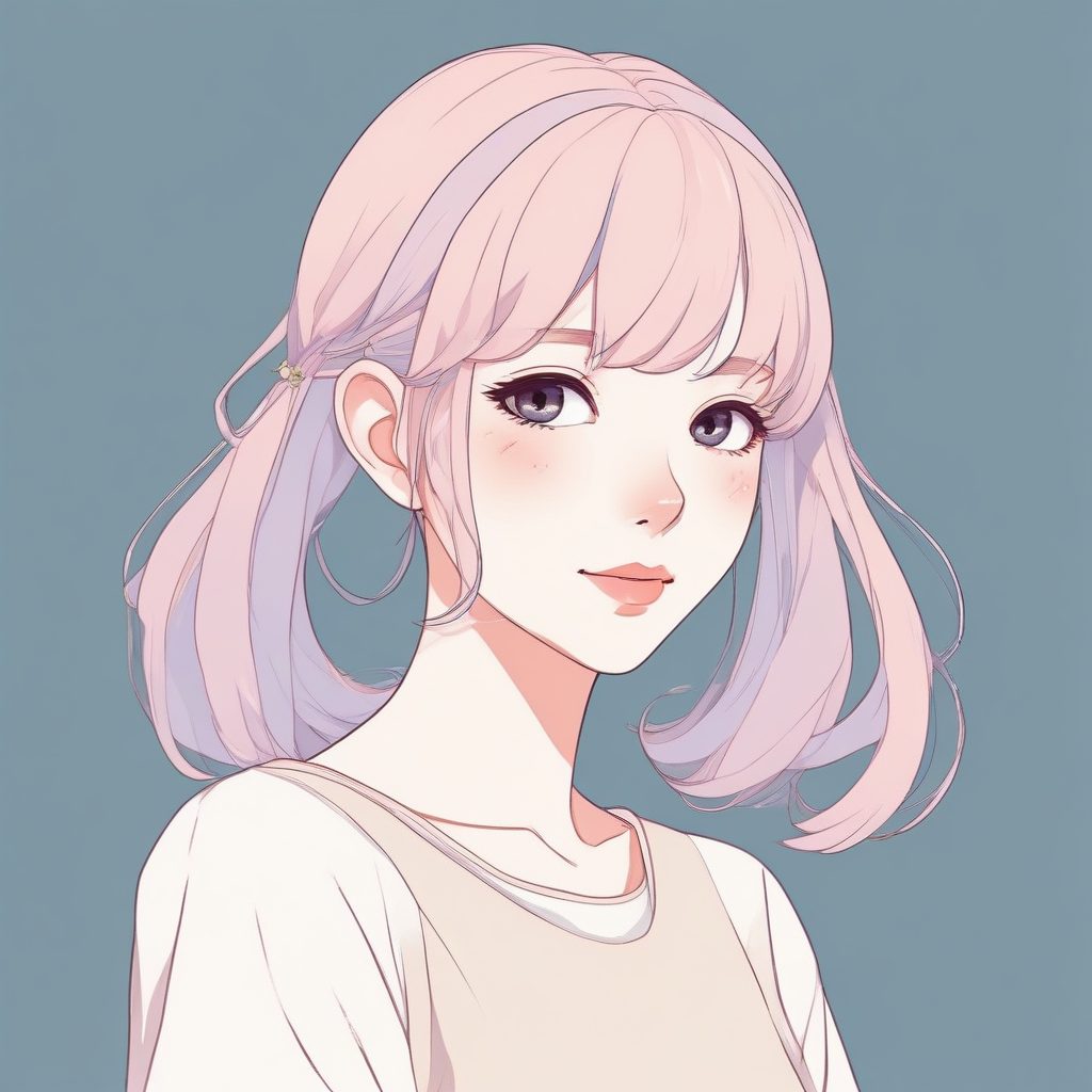 极简动漫风少女头像，纯色背景出圈！✨