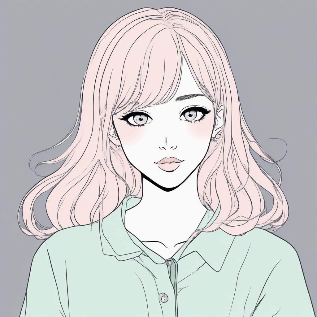 极简线条日系少女头像生成！AI绘画提示词分享✨