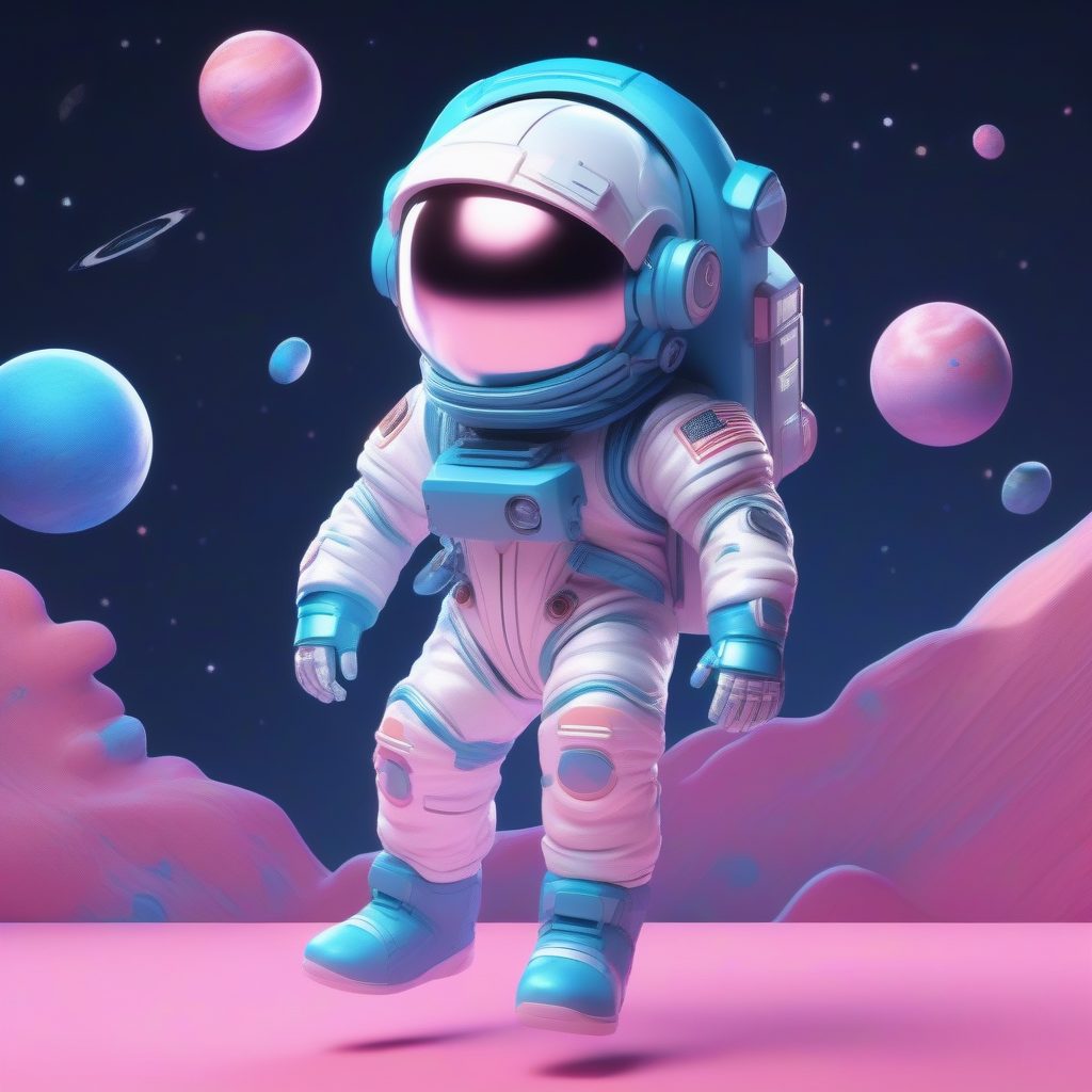 8K超清AI人像生成:漂浮在星河中的Q版宇航员全身提示词