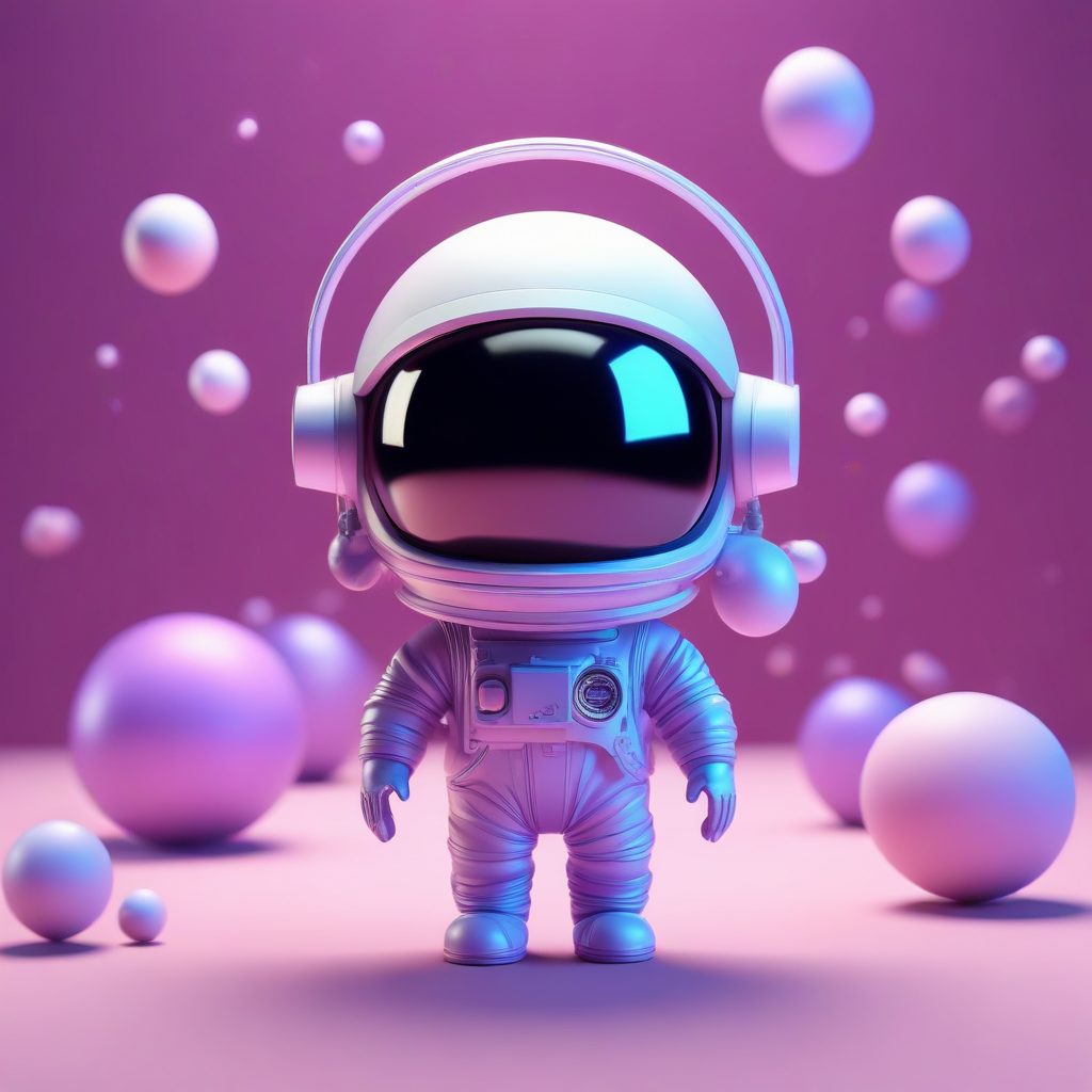 8K超清C4D宇航员盲盒手办:极简Q版角色漂浮姿态AI绘画教程