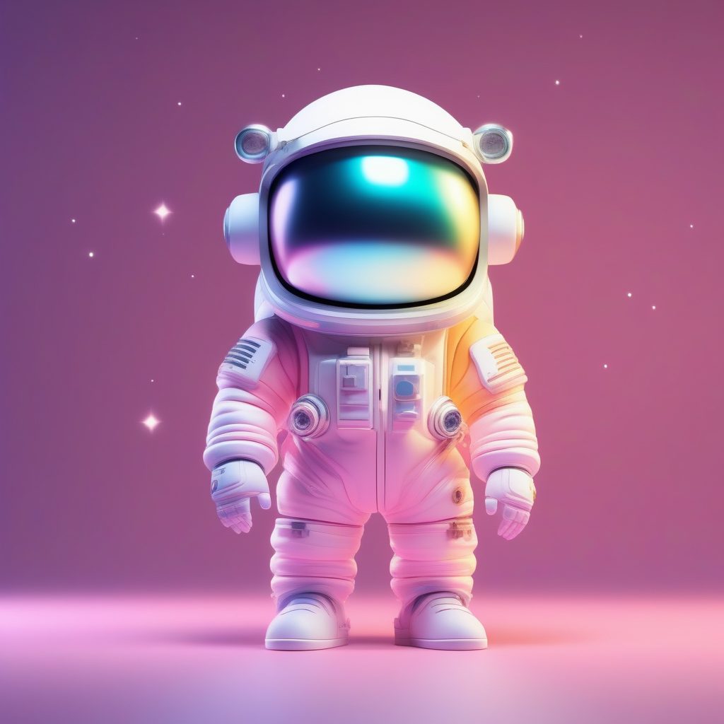 8K超清!极简主义Q版宇航员AI提示词:纯色背景视觉冲击力画面教程