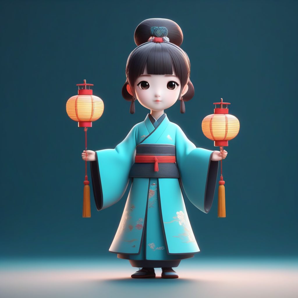 8K超清:粘土材质明制汉服小女孩3D手办渲染教程(简约背景) 3 8K超清:粘土材质明制汉服小女孩3D手办渲染教程(简约背景)