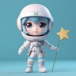 8K超清Q版宇航员:C4D盲盒风格女孩3D渲染提示词解析 7 8k chao qing q ban yu hang yuan c4d mang he feng ge nyu hai 3d xuan ran ti shi ci jie xi