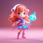 8K高清魔法少女Q版手办:动态姿势与梦幻星光,Octane渲染提示词 6 8k gao qing mo fa shao nyu q ban shou ban dong tai zi shi yu meng huan xing guang octane xuan ran