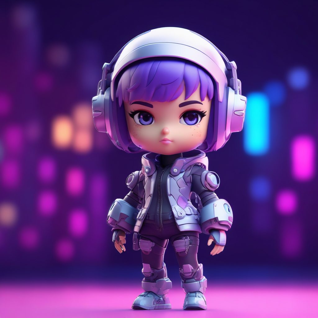 8K高清晰度Q版赛博少女:未来感C4D盲盒角色建模指南