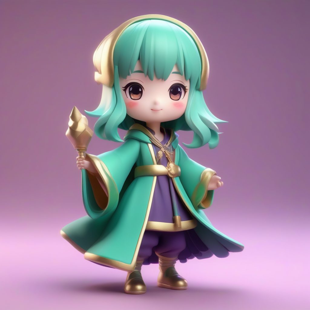 8K光追细节：超可爱魔法少女Chibi的动态姿势AI绘画技巧