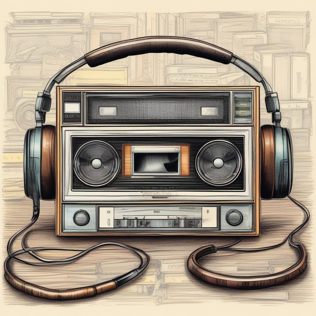 🎧 90年代复古风！卡带机马克笔速写，出图即是怀旧滤镜