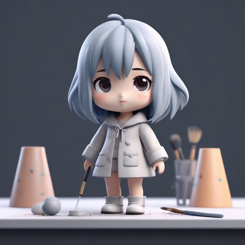 艺术大师Q版AI绘画: 涂鸦画家3D粘土风人设 (SD/MJ)