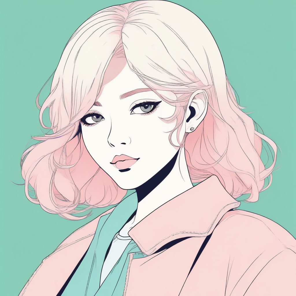 日系极简时尚少女头像 | AI插画提示词分享