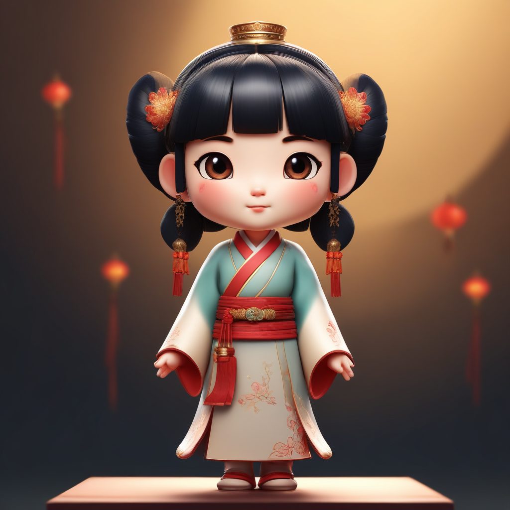 Q版古风头像来袭！C4D渲染小萌新，清新立绘风格