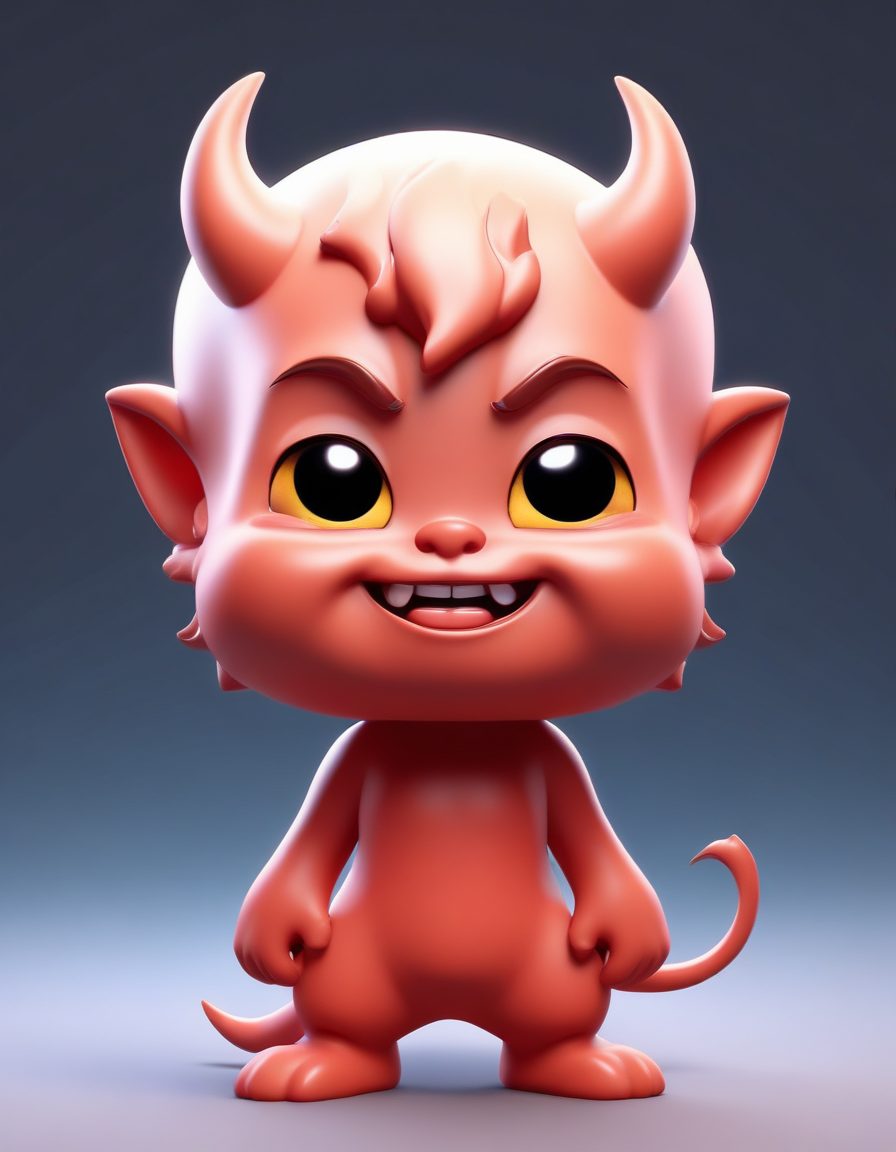 AI绘画必收！哭唧唧Q版小恶魔，C4D高精渲染，拿去做表情包！