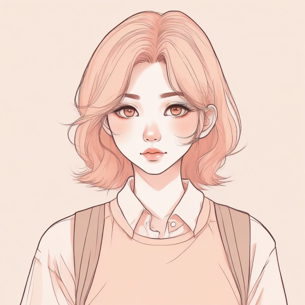 AI绘画：超甜蜜桃色系头像！蜡笔粉彩日系少女，高出图率