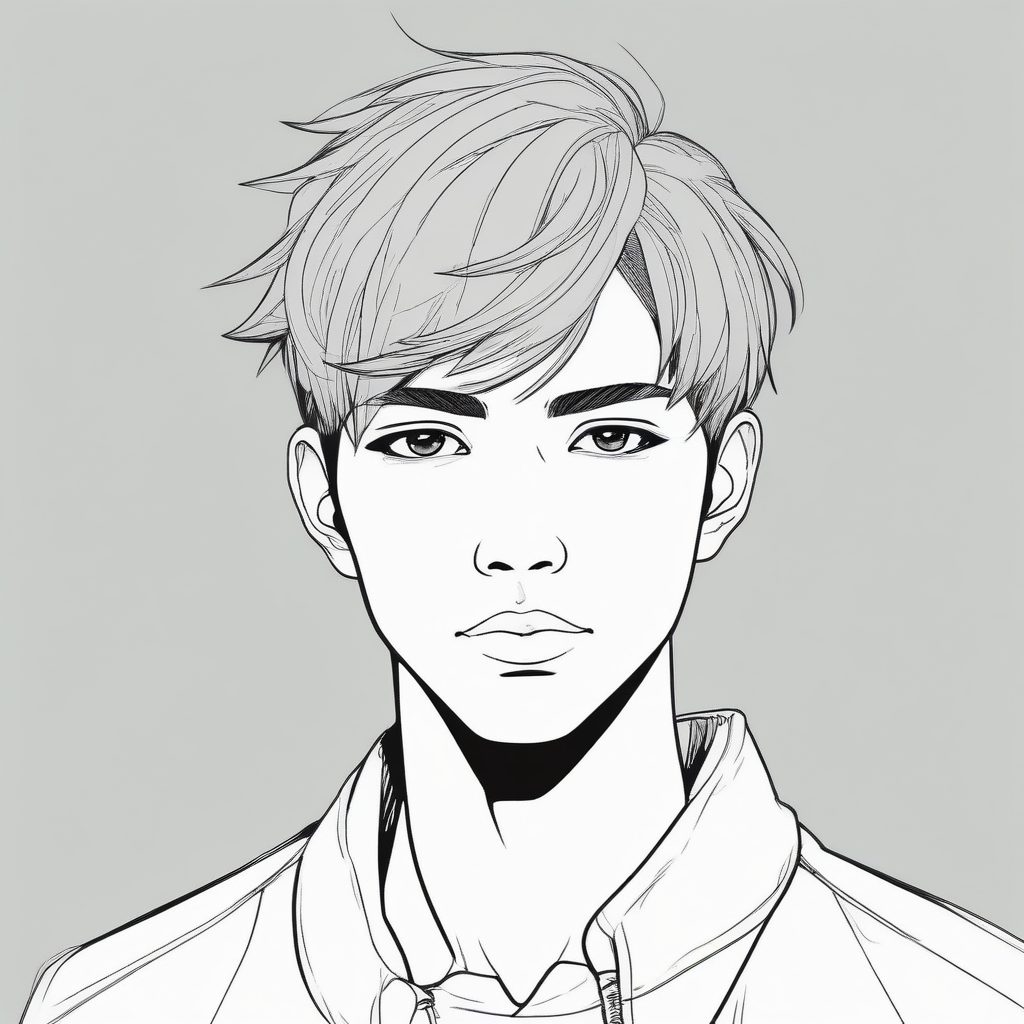 AI绘画黑科技：高级感灰调极简线条，日系时尚潮男肖像，最干净的纯色背景