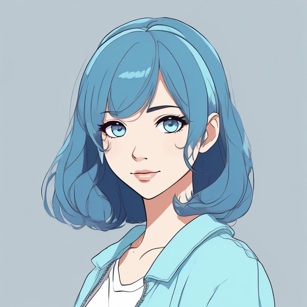 AI绘画:极简“发光眼睛”少女头像,纯色背景下的视觉冲击