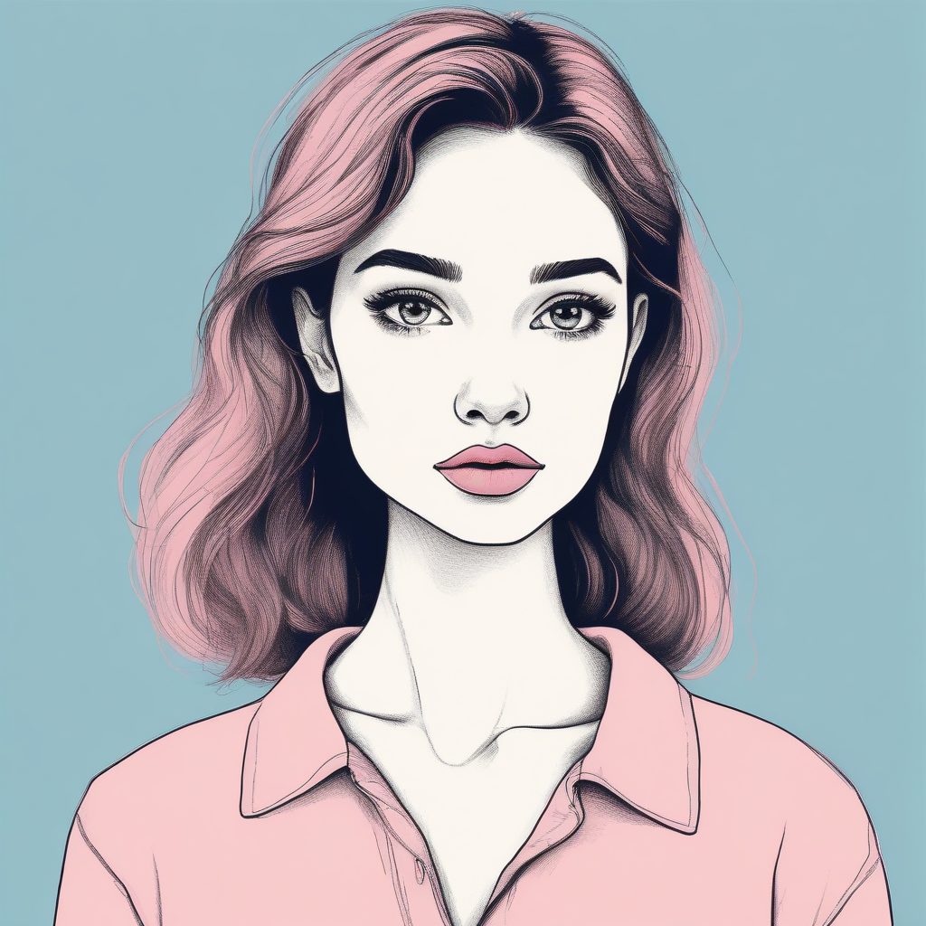 AI绘画教程 | 纯色背景下聚焦极简少女肖像，Storybook童话风格轻松拿捏！