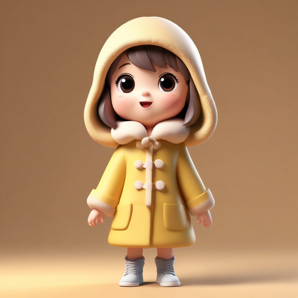 AI绘画教程:Q版女孩伸懒腰,被冬装包裹的慵懒造型