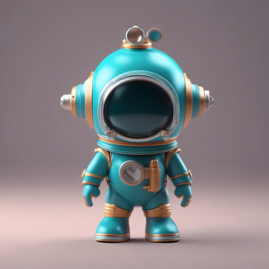 AI绘画教程：Q版深海潜水员盲盒手办全身图（Ray Tracing光线追踪）