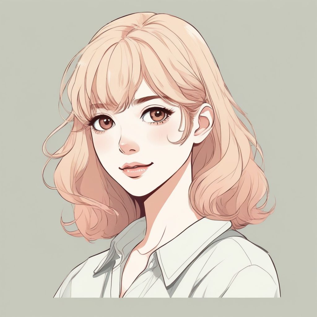 AI绘画教程：情侣头像必备！超甜温柔风极简少女头像生成公式