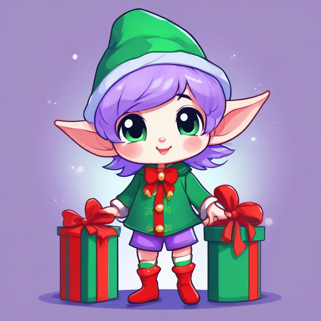 AI绘画教程:圣诞精灵动态全身插画提示词优化指南(含光线追踪)