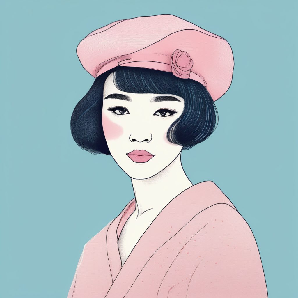 AI绘画进阶:极简线稿如何表现日系女孩的精致短发造型