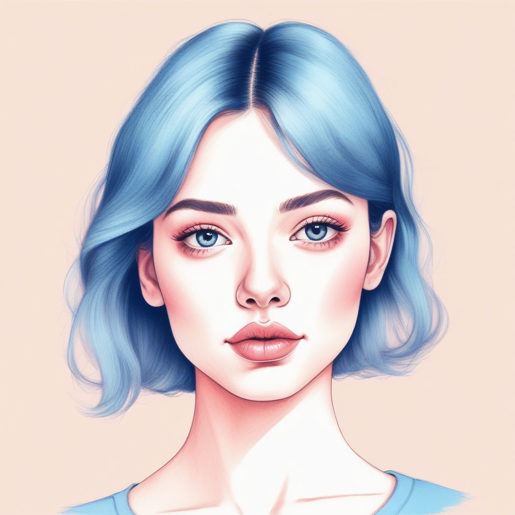 AI绘画灵感 | 温暖色调粉蓝系少女插画，Soft Edges梦幻滤镜，氛围感拉满！