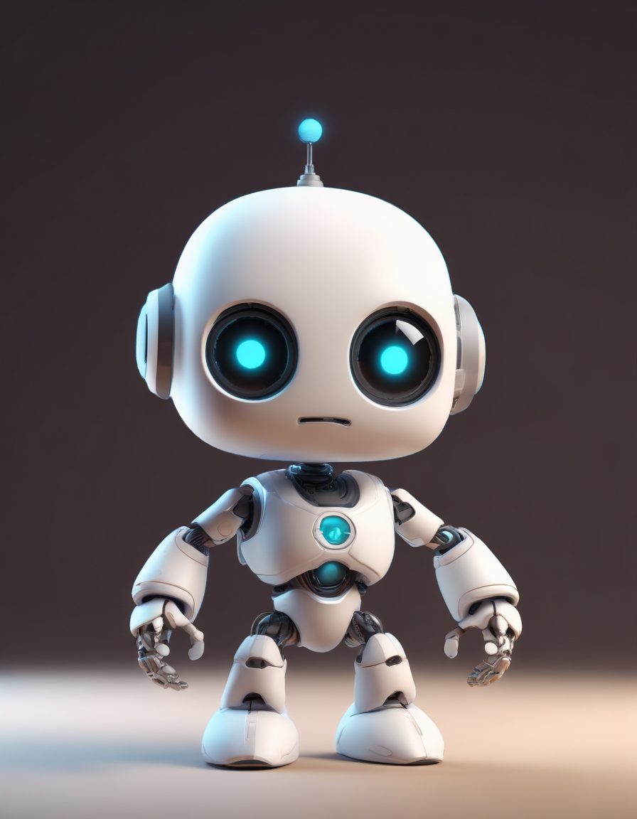 AI绘画:Q版机器人抱手疑惑,Octane渲染,超萌盲盒IP素材!