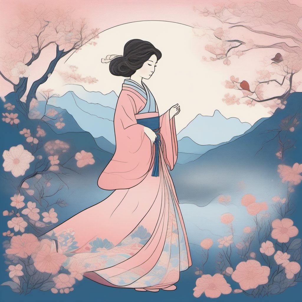 AI绘画热搜:打造童话感『故事书风格』的粉蓝色系日系女孩