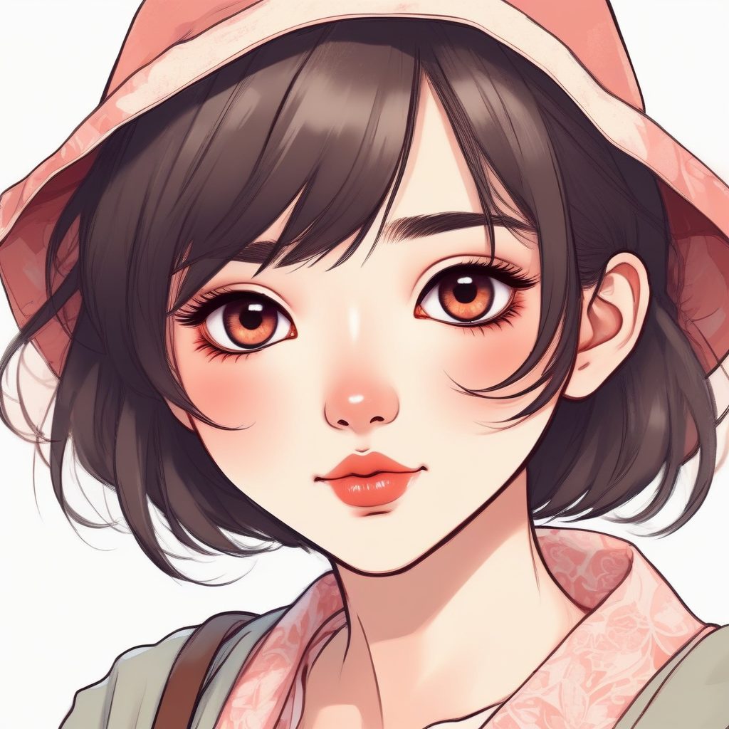 AI绘画治愈系：蜡笔笔触下的日系少女，纯欲感满分腮红妆