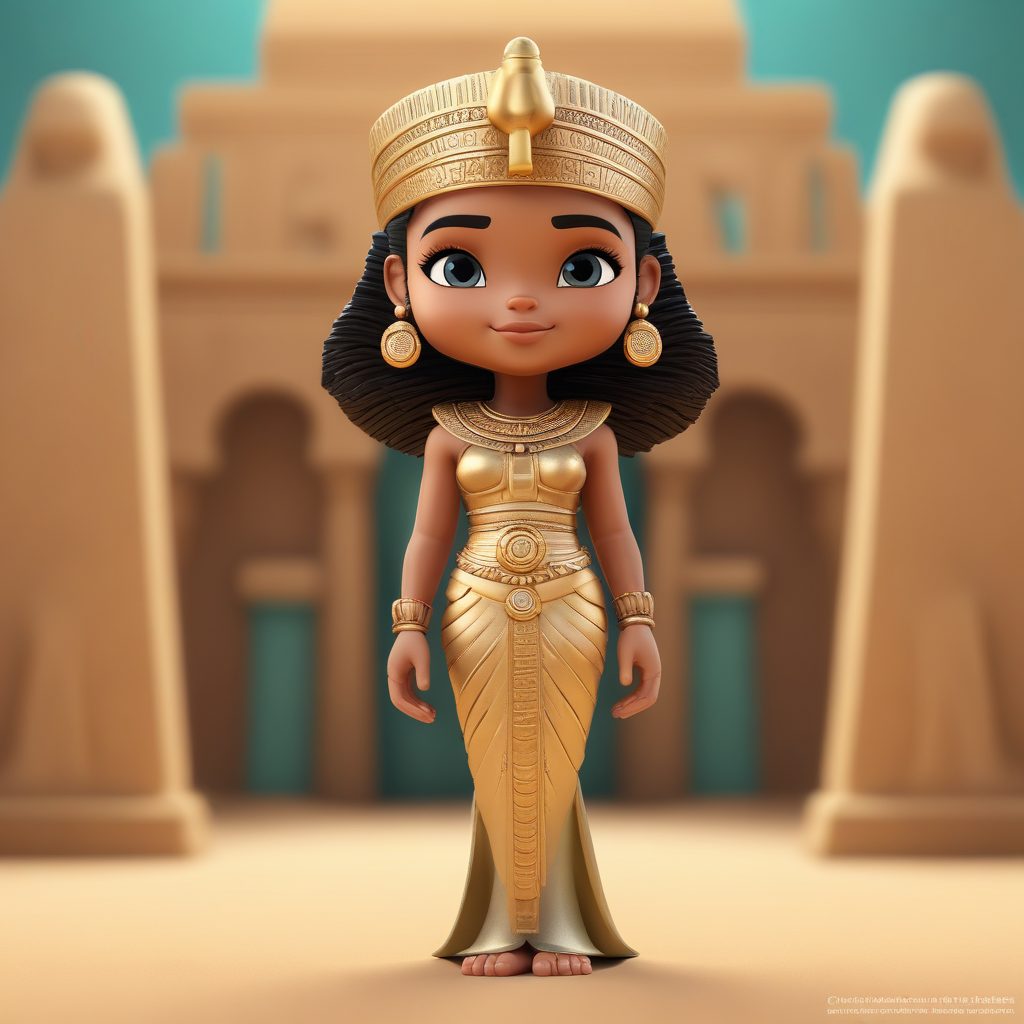 ☀️埃及艳后Q版化！异域风情黏土手办，高细节C4D光影！