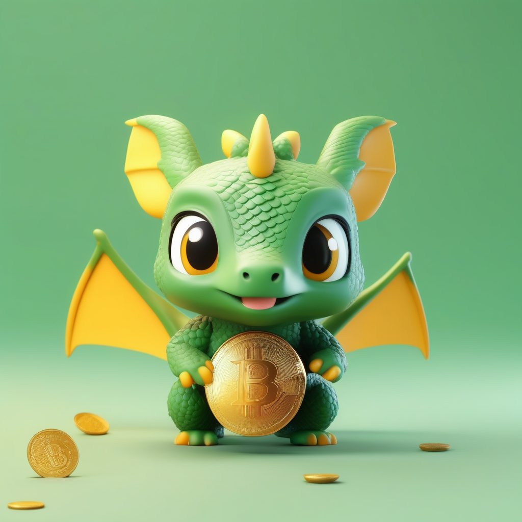 AI盲盒手办教程：Q版龙宝宝全身捕捉金色硬币的动态造型与Octane渲染