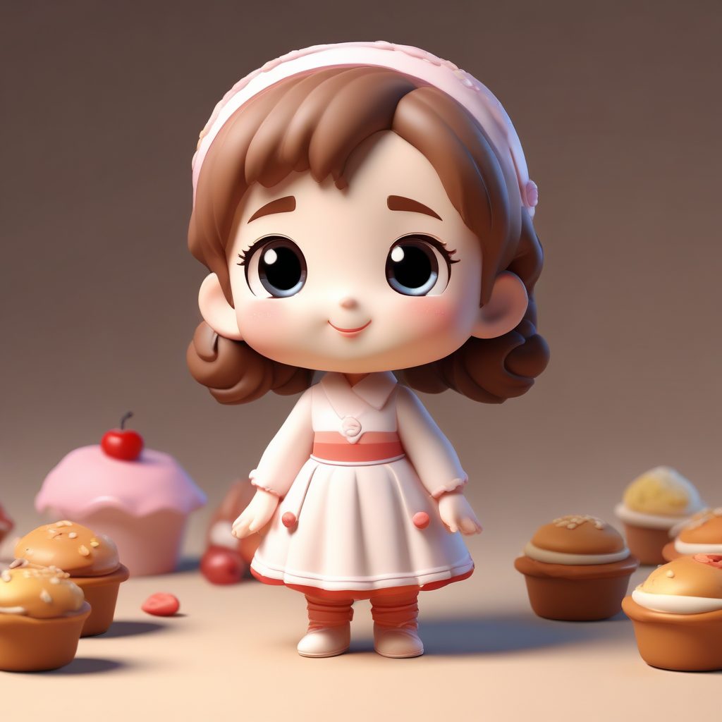 AI生成Q版美食家: 闻到香味陶醉的“幸福”表情 (全身)