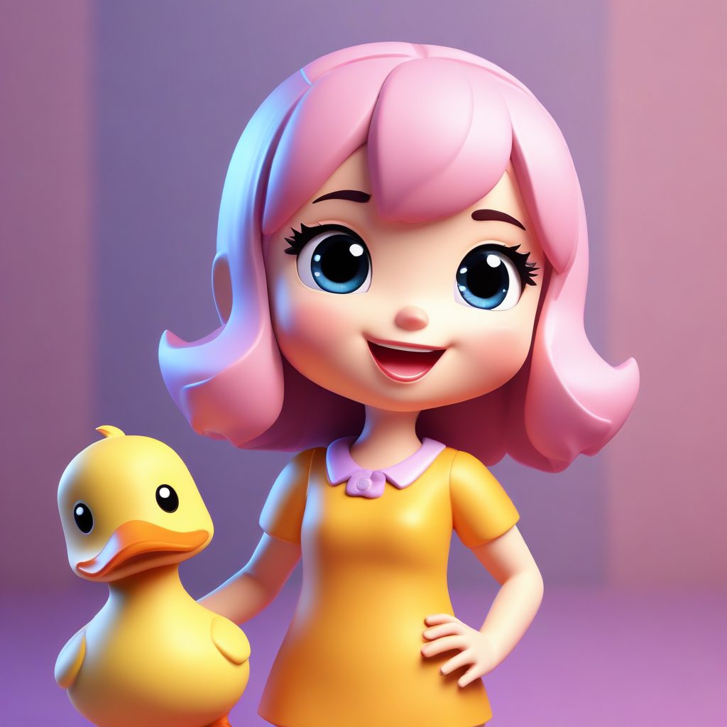 AI生成Q版自拍达人: 摆出搞怪“鸭子嘴”的全身萌图