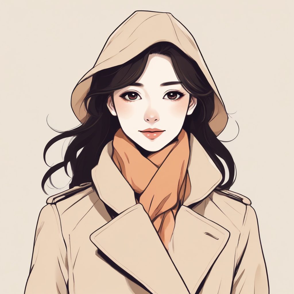 🧣AI治愈系 | 一键拥有温柔米杏色系全身照!日杂风线稿插画教程