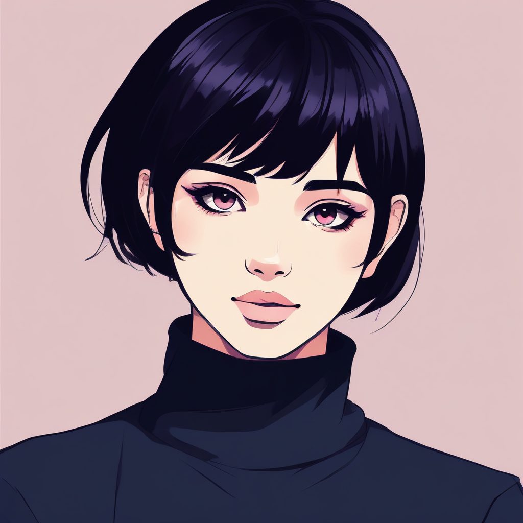 🖤暗黑少女也爱马卡龙？低饱和度酷Girl头像，纯色背景显高级！