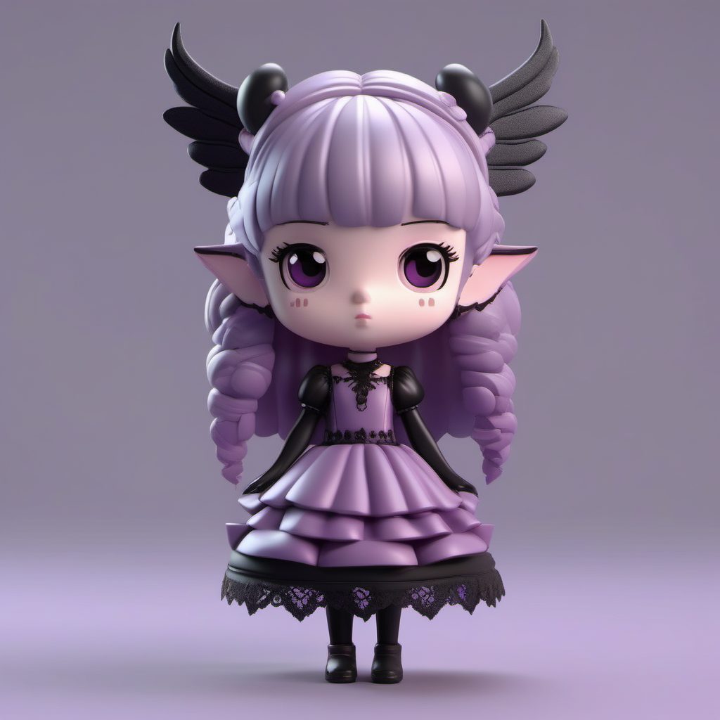 暗黑甜心Q版角色:对比色系3D盲盒提示词生成指南