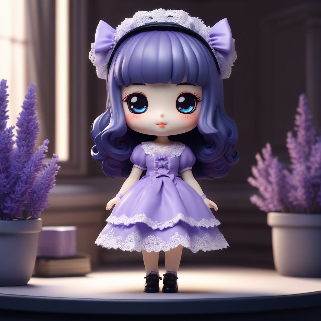 💜暗黑甜心头像！绝美Q版哥特洛丽塔，黏土盲盒风C4D高精度渲染！