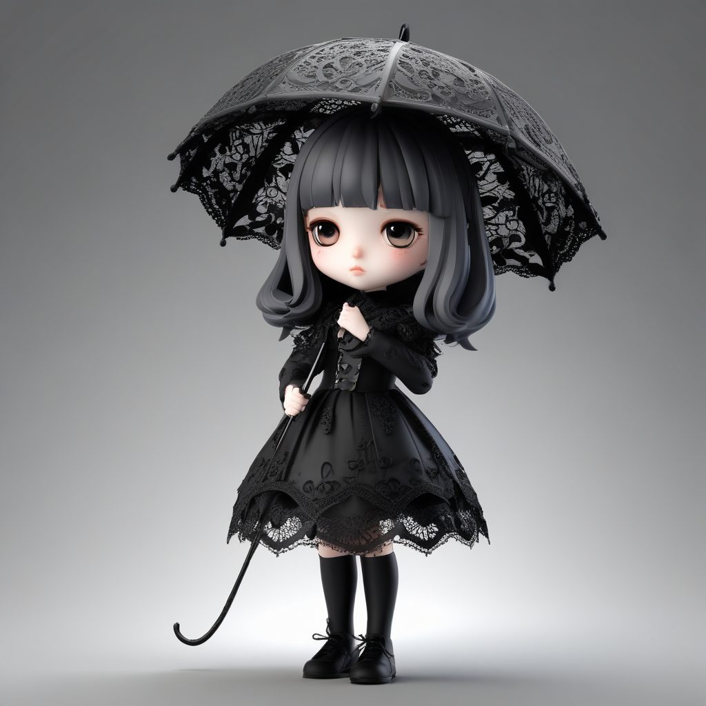 暗黑系也超萌！Q版哥特萝莉，C4D粘土建模，个性化头像必用！