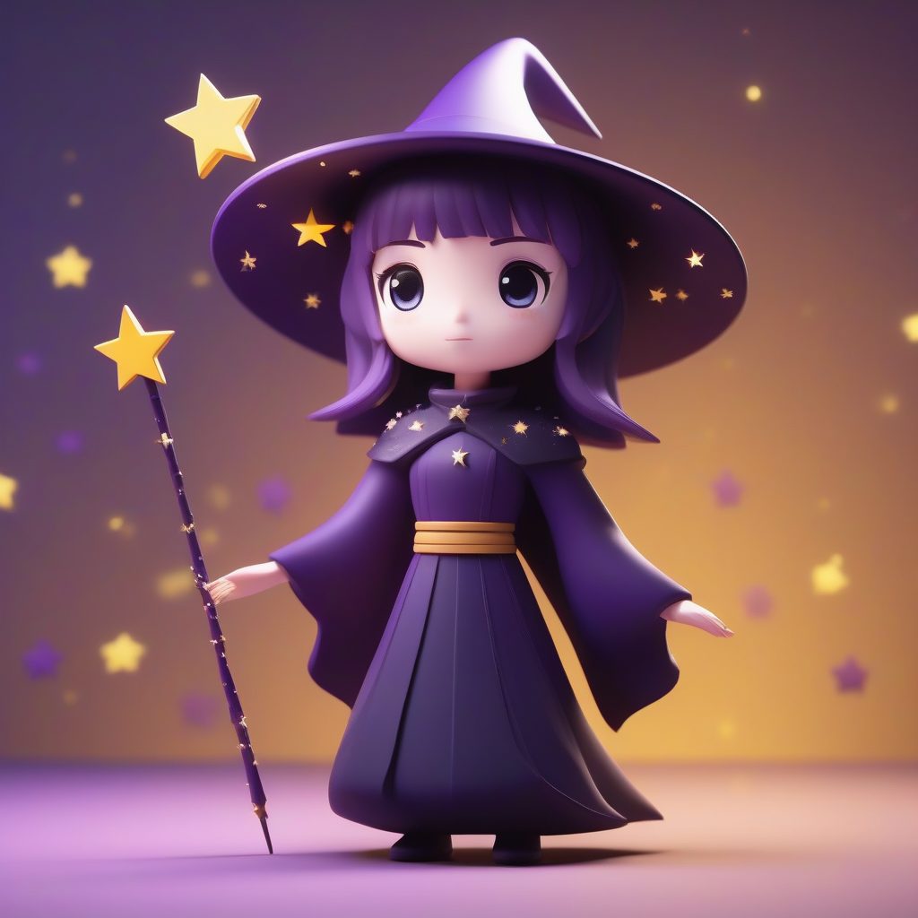 暗黑星辰系：魔女Q版闺蜜头像AI提示词，Octane渲染盲盒美学