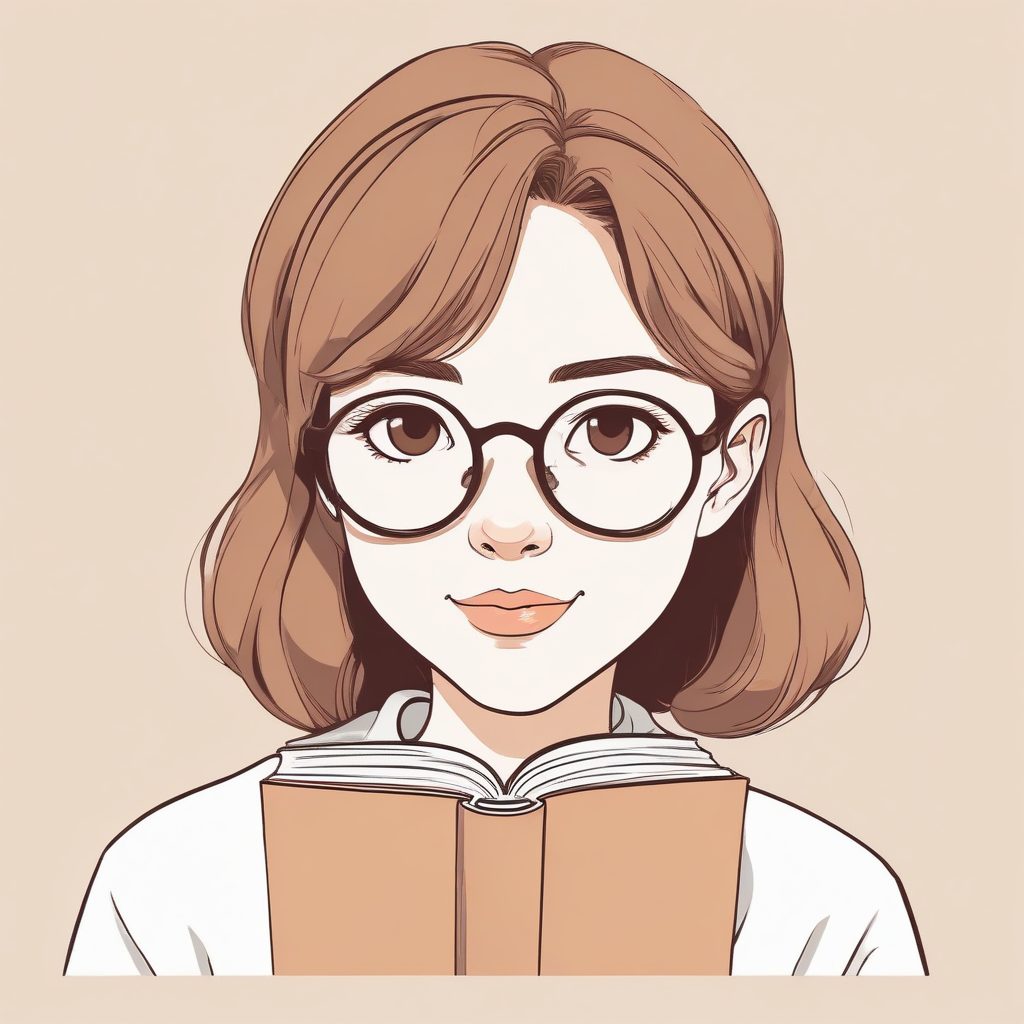 📚安静的阅读者：极简动漫少女戴眼镜，知识分子高级感头像
