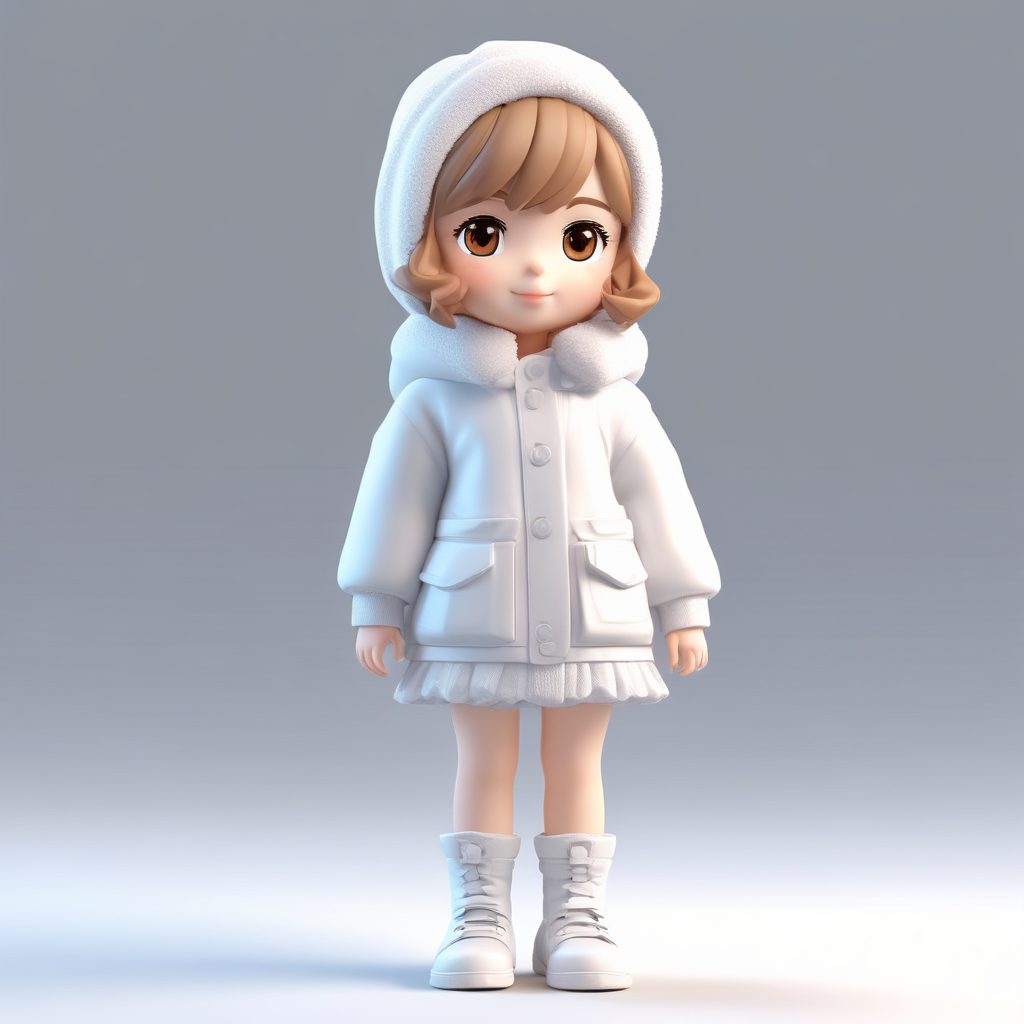 冬季爆款Q版时尚穿搭表情包生成！C4D粘土风盲盒全身像提示词分享｜适合做头像/壁纸