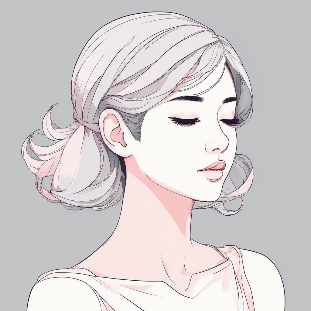 🩰芭蕾粉高级感:极简风女孩侧脸,温柔低饱和度壁纸