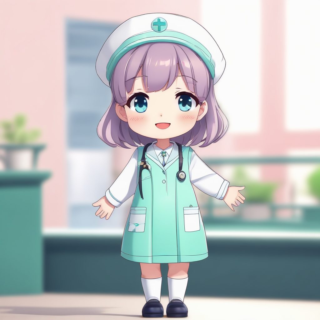 💉白衣天使Q版！温柔治愈一个可爱时尚Q版动漫人物，表情动作丰富，职业头像素材一键生成