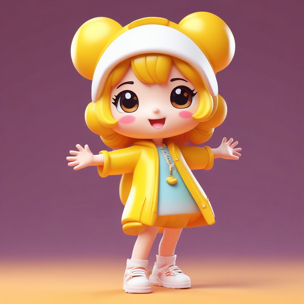 爆火多巴胺穿搭Q版手办: AI绘画生成超级活力跳跃姿势